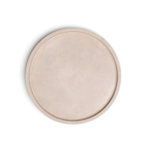 Travertine dienblad rond met rand