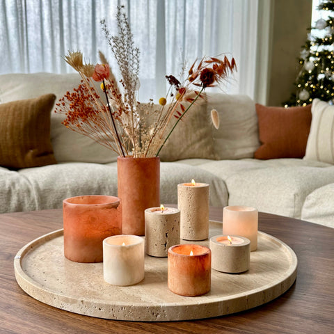 Alabaster kaarsenhouder - large