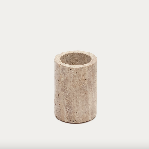 Travertine toothbrush holder