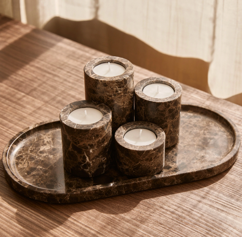 Marmer waxinelichthouder