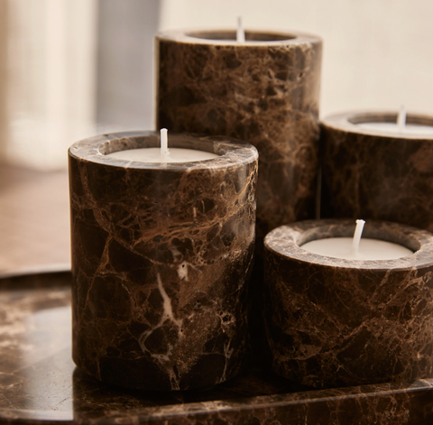 Marmer waxinelichthouder