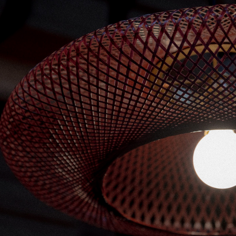 Fiber pattern lamp - rood