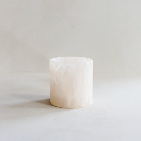 Alabaster kaarsenhouder/vaas