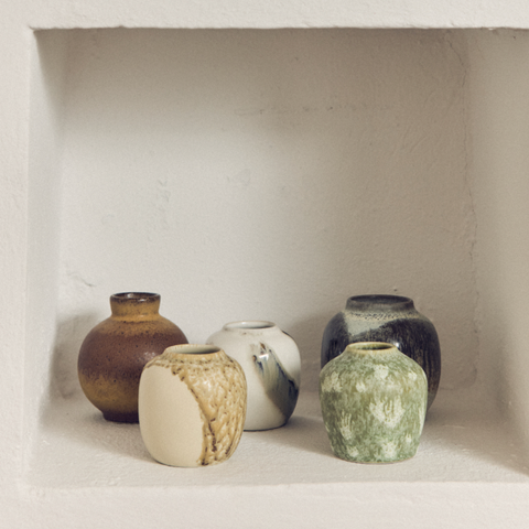 Keramiek vaasjes - set van 5