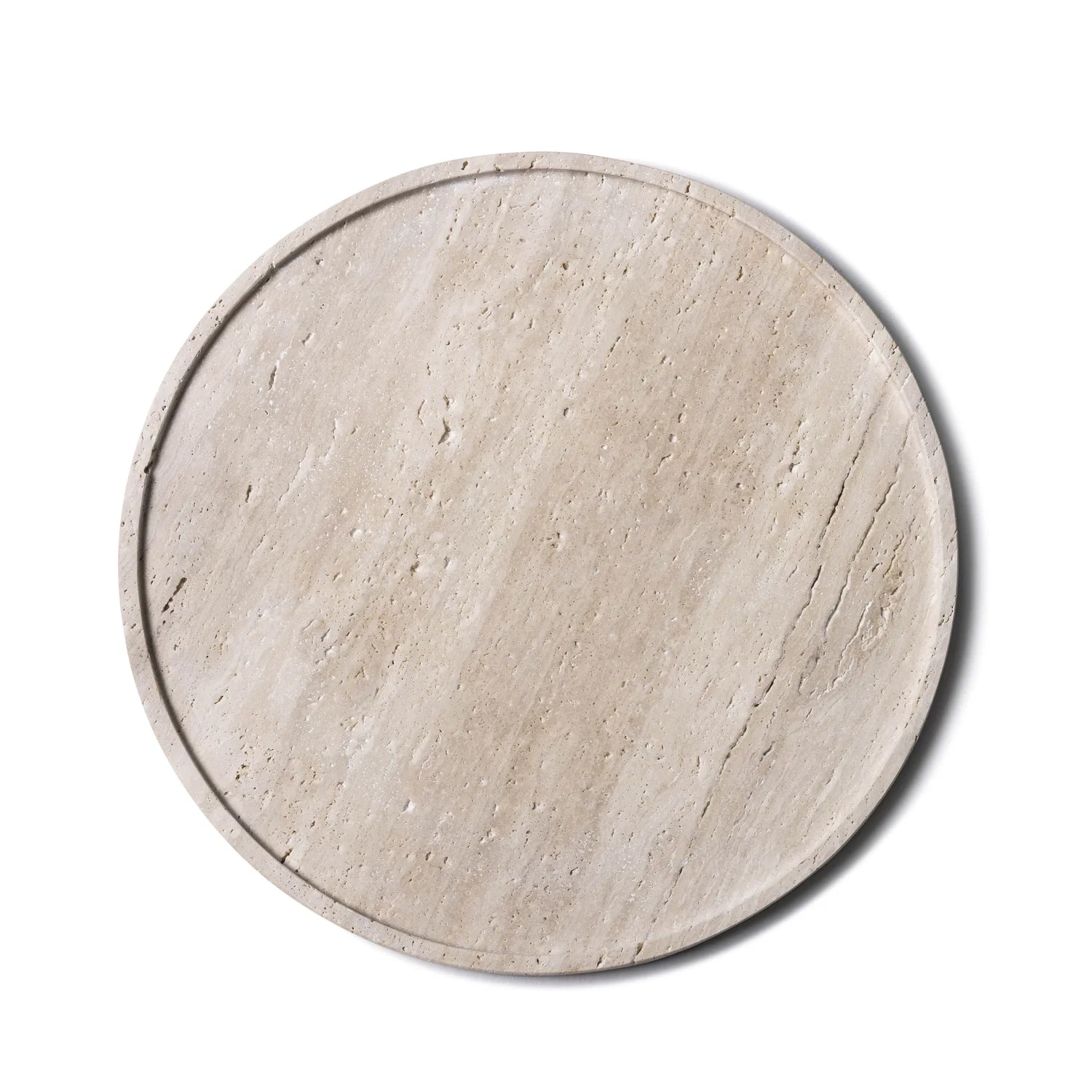 Travertin Dienblad Ovaal - Beige 17x35cm Travertin Dienblad Ovaal - Beige 17x35cm
