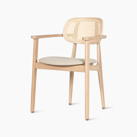 Titus armsteun / eik / gestoffeerde zitting